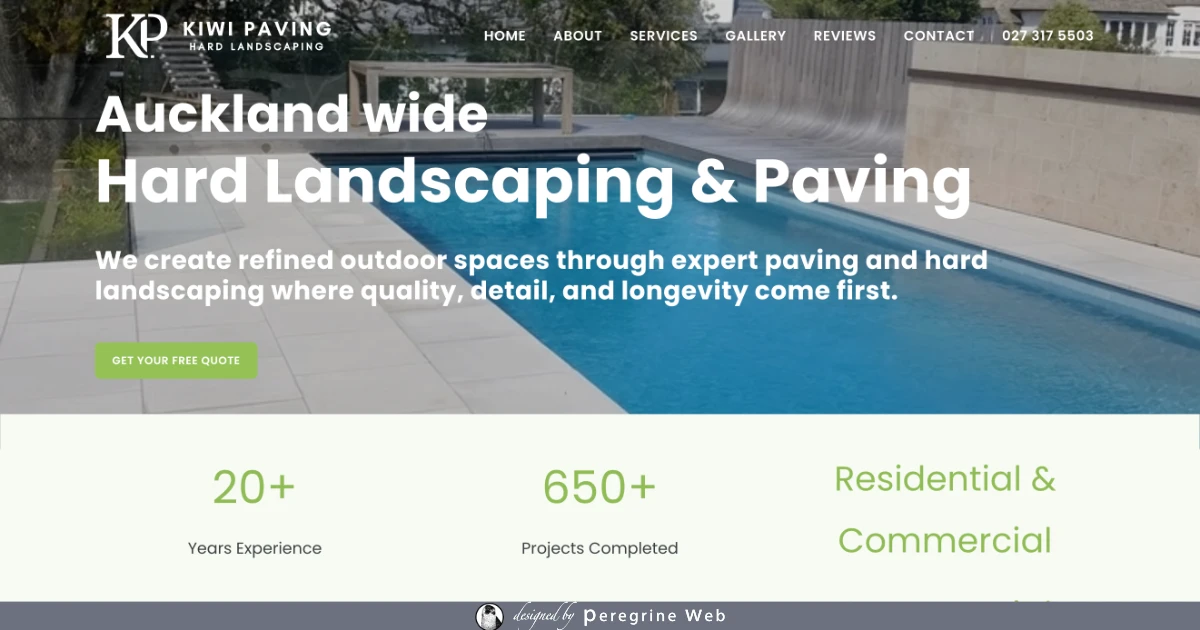 Completed pool surround and permeable paving by Kiwi Paving in Auckland